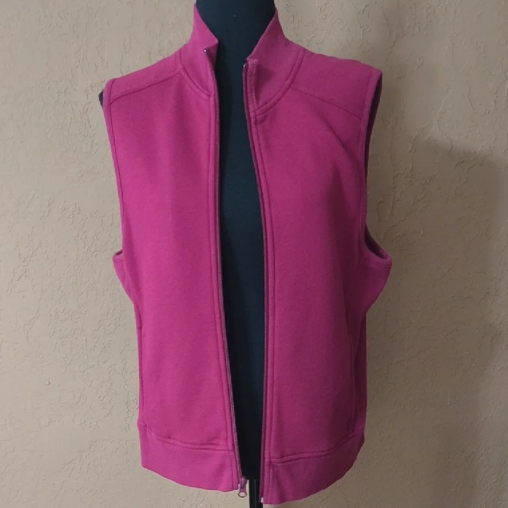 L.L. Bean Women's Maroon Fleece Vest Size L
